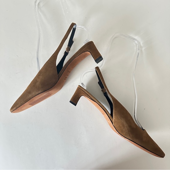 NEW Vince Hart Cinnamon Suede Slingback Women's Kitten Heels, Sz 9 - Picture 7 of 14